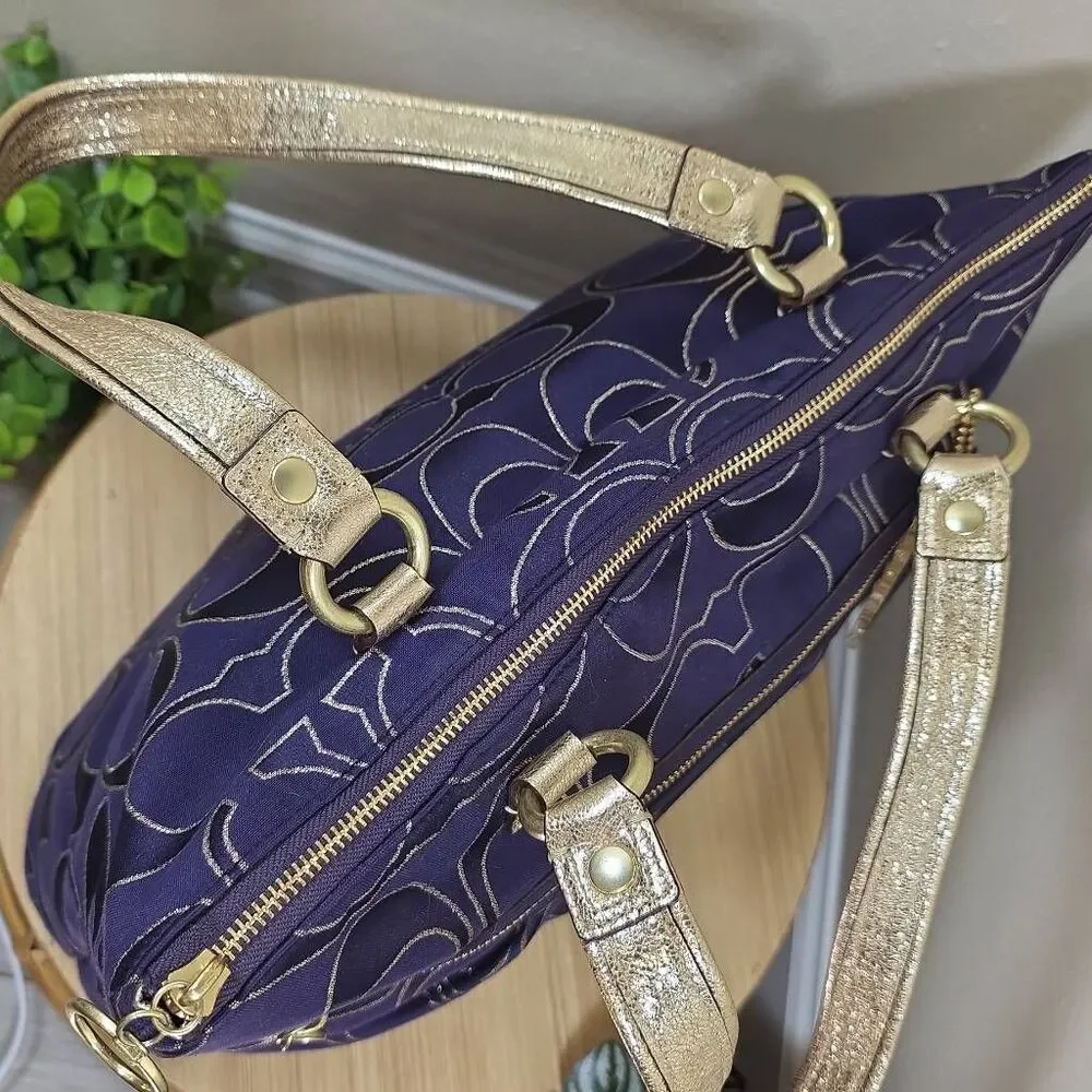 Coach Poppy RARE Signature Sateen with Lurex Glam Tote